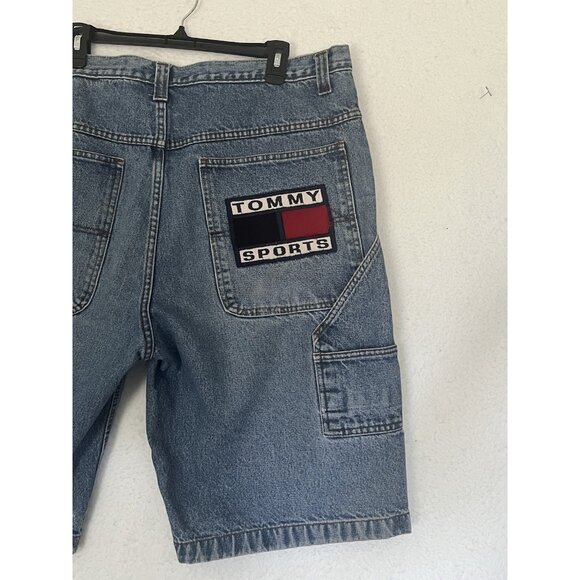 Vtg 90's Tommy Hilfiger DESTROYED GRUNGE CARPENTER PAINTER BAGGY Shorts Men 42 - Picture 10 of 15